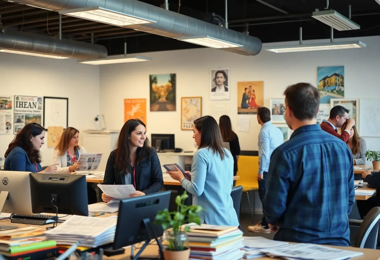 Office environment of community newspapers in San Diego