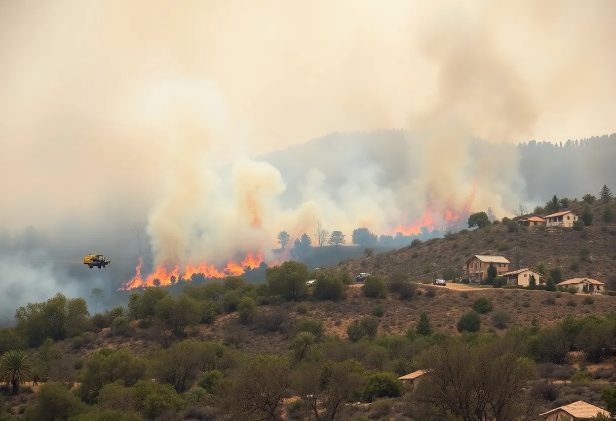 Firefighters battling brush fires in San Diego County