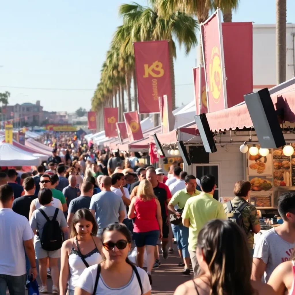 Crowd enjoying various events at San Diego festival
