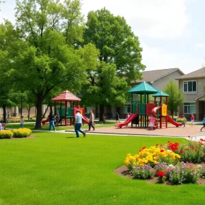 Families enjoying a renovated park in San Diego