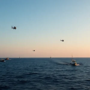 Search and rescue operation at sea