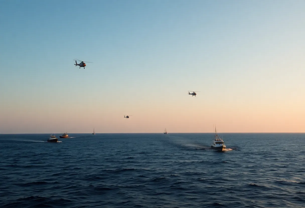Search and rescue operation at sea