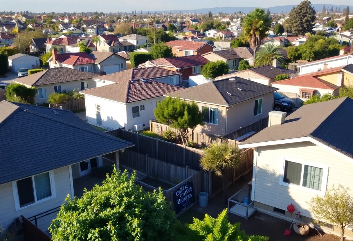 Residential neighborhood in San Diego with homes and accessory dwelling units