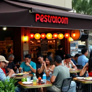 Outdoor dining at a San Diego restaurant