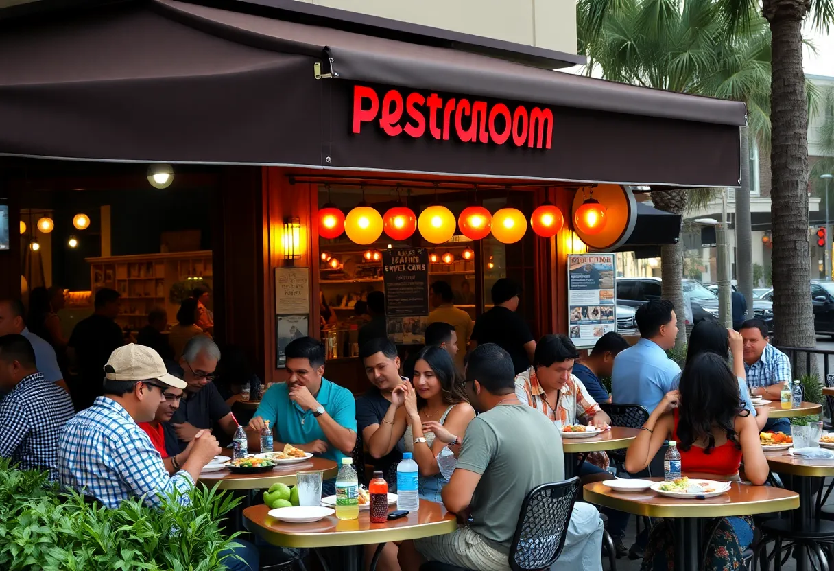 Outdoor dining at a San Diego restaurant