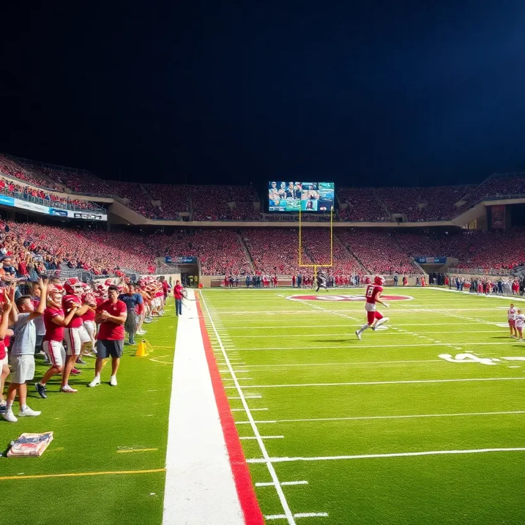 Fans enjoying a San Diego State football game in a vibrant stadium