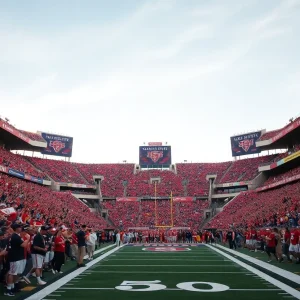 Crowd cheering at San Diego State football game