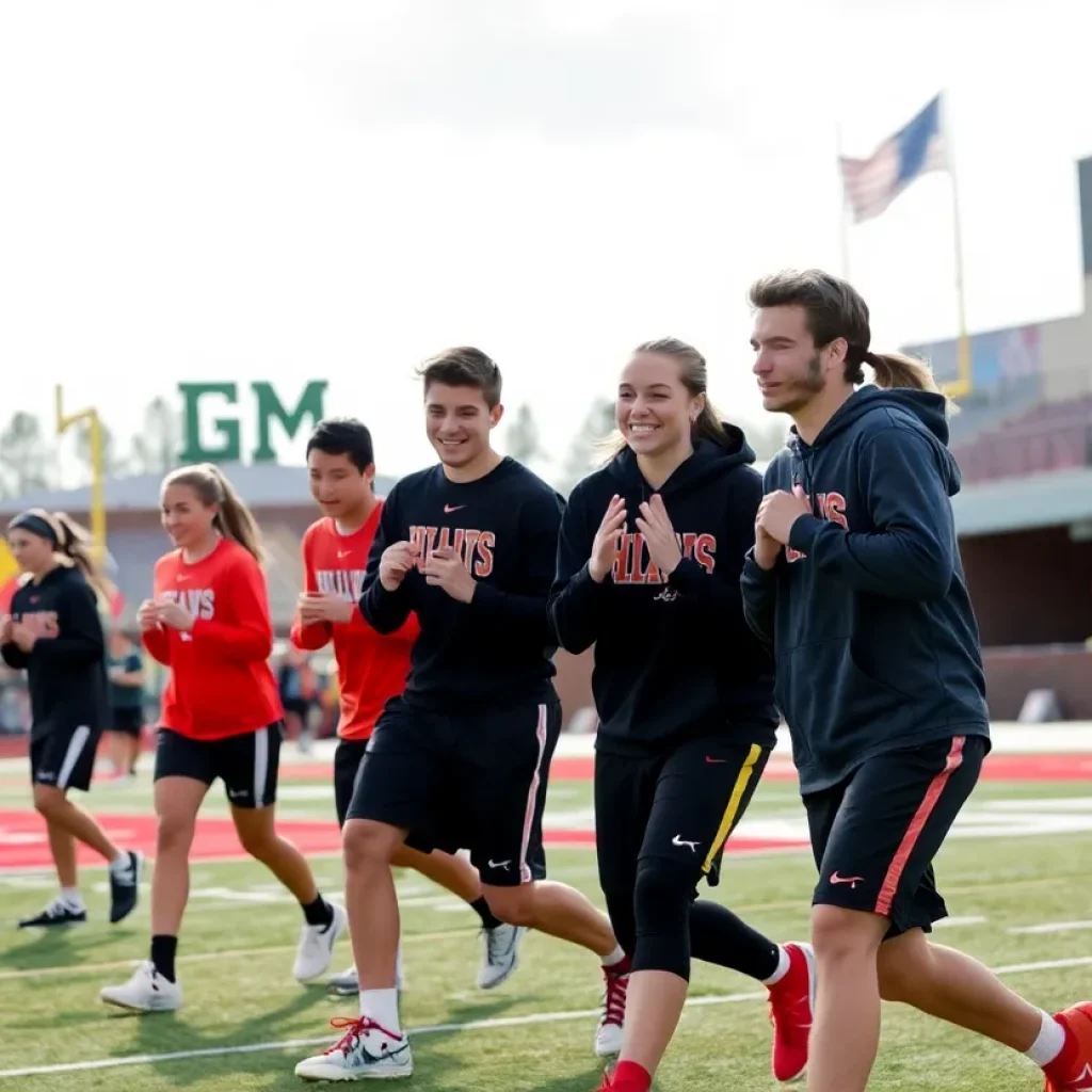 Student-athletes training at San Diego State University