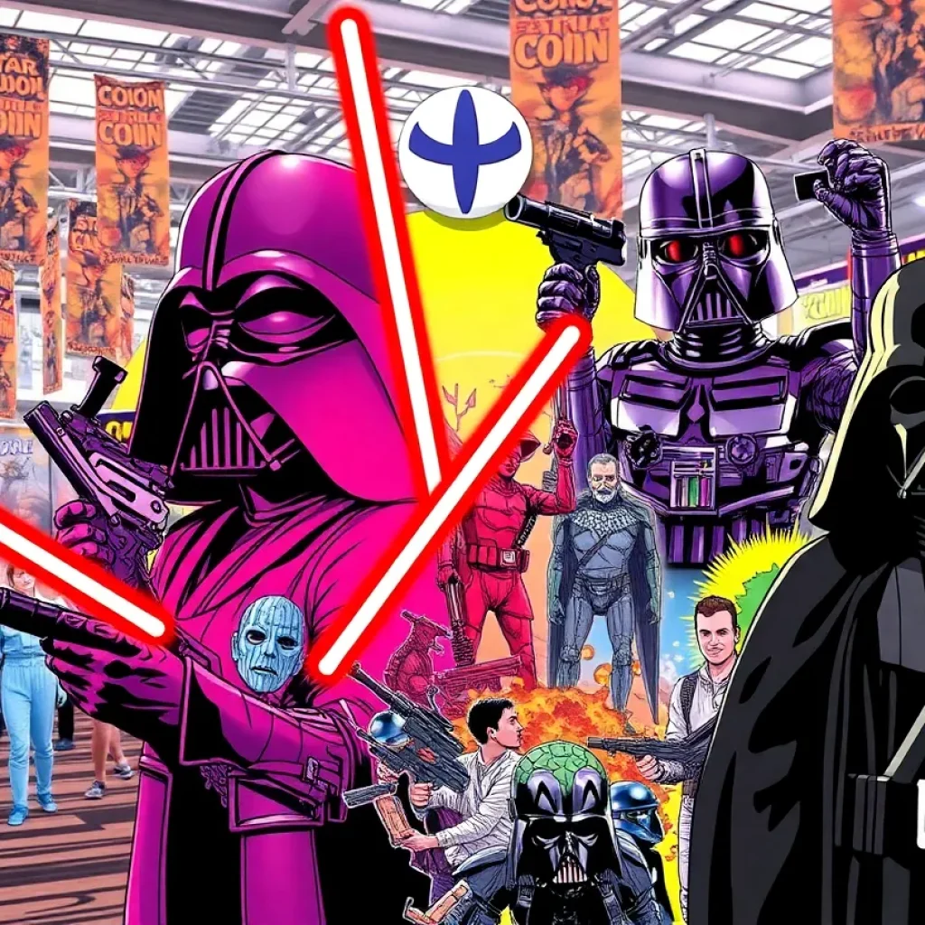 Artwork inspired by Star Wars displayed at Comic-Con.