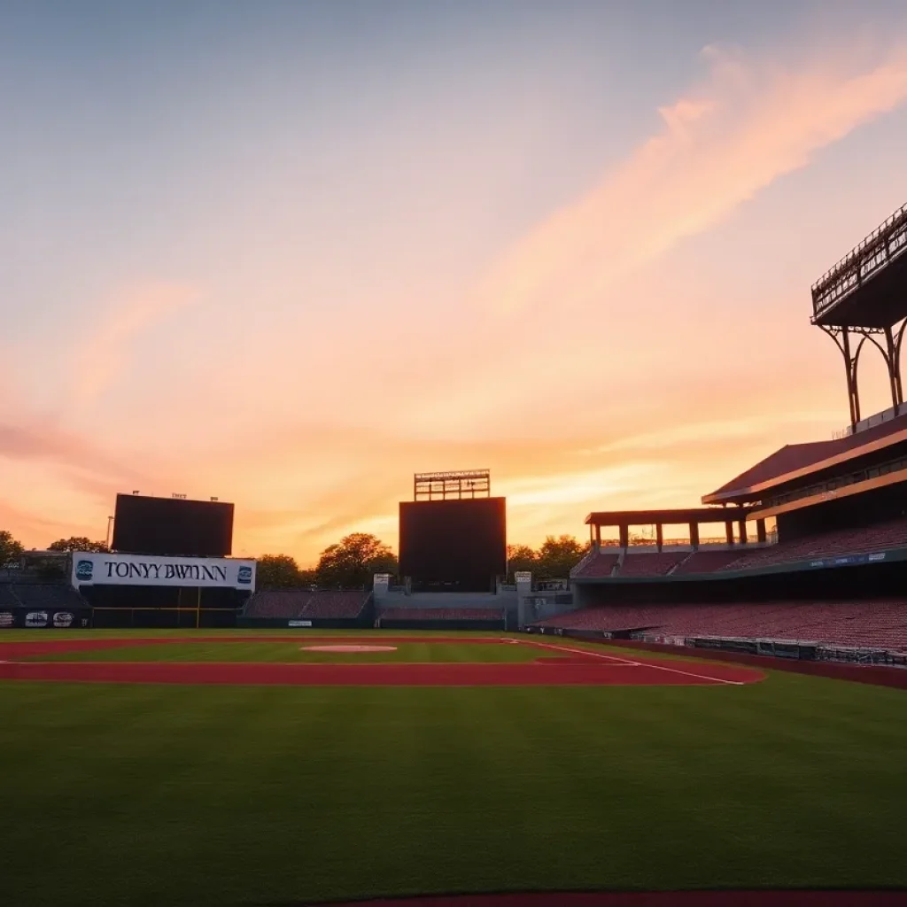 Empty baseball field at Tony Gwynn Stadium