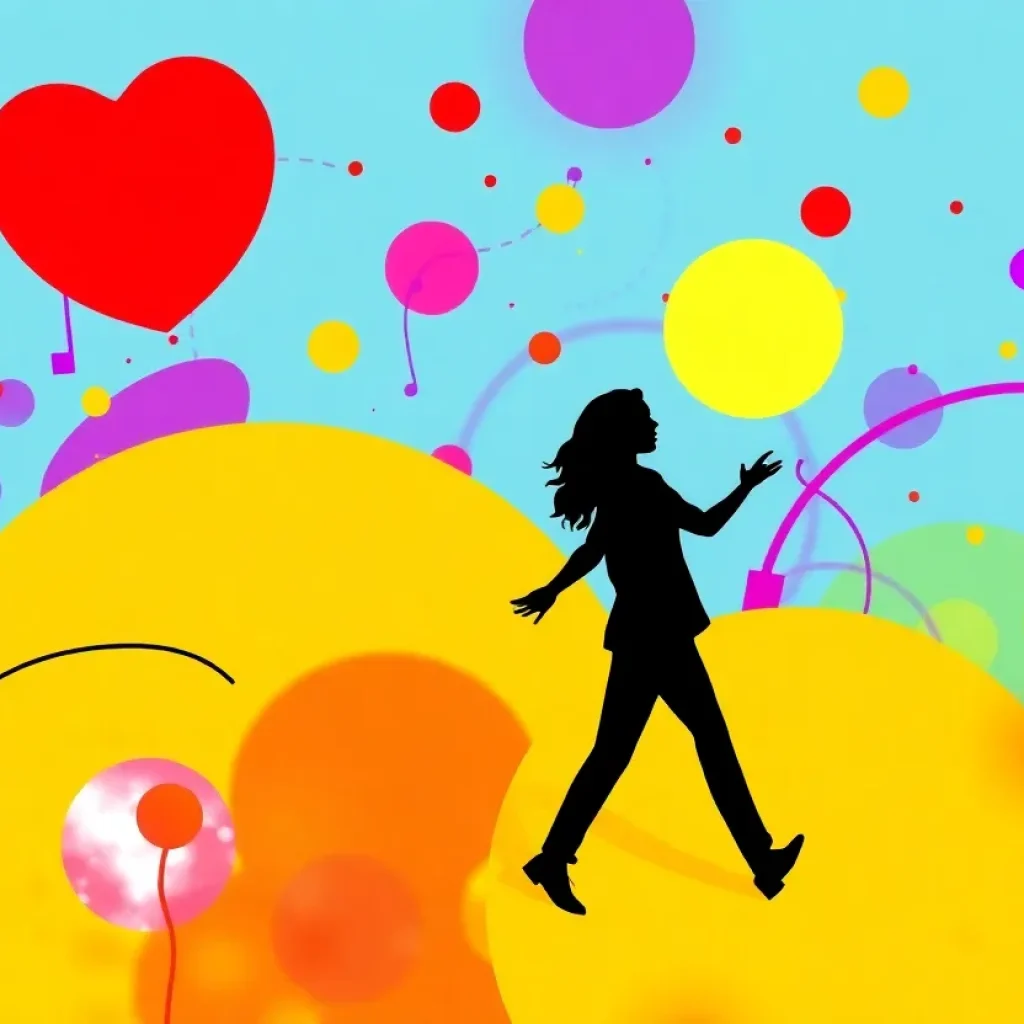 Cover art for Yola's EP 'My Way' showcasing vibrant colors and dynamic shapes