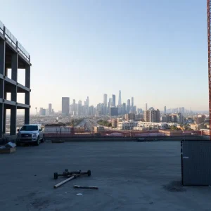 Empty construction site in California amid labor shortage