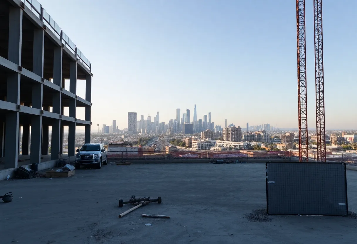 Empty construction site in California amid labor shortage