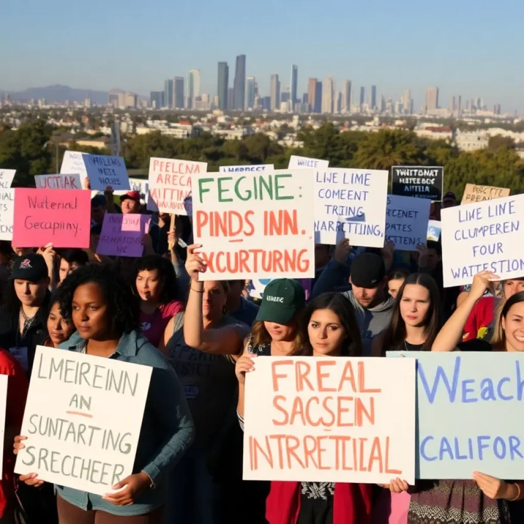 Protesters in California rallying against federal intervention