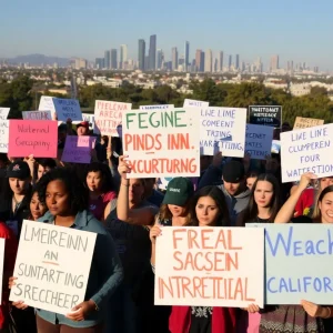 Protesters in California rallying against federal intervention