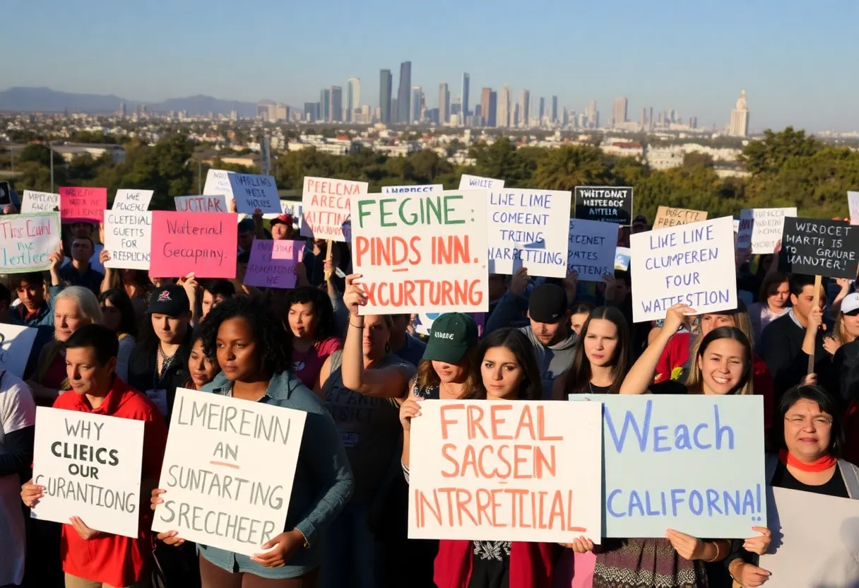 Protesters in California rallying against federal intervention