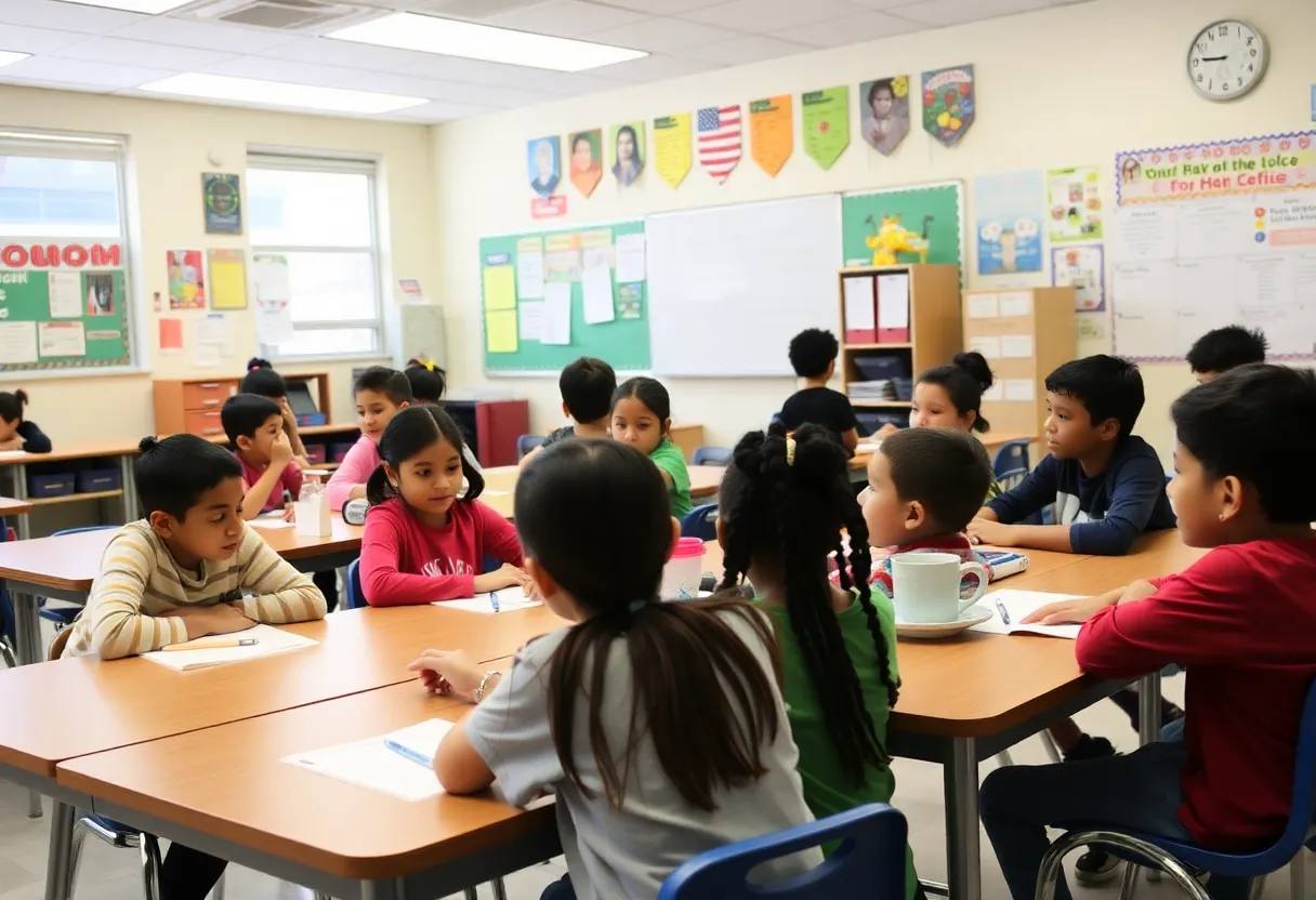 Students engaged in a classroom activity at a Chula Vista school