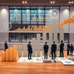 Visual representation of wealth management growth and acquisitions.