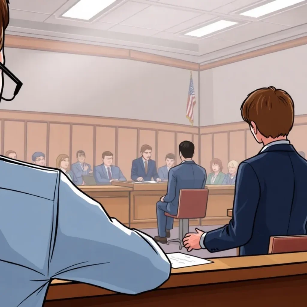 Courtroom setting discussing child exploitation