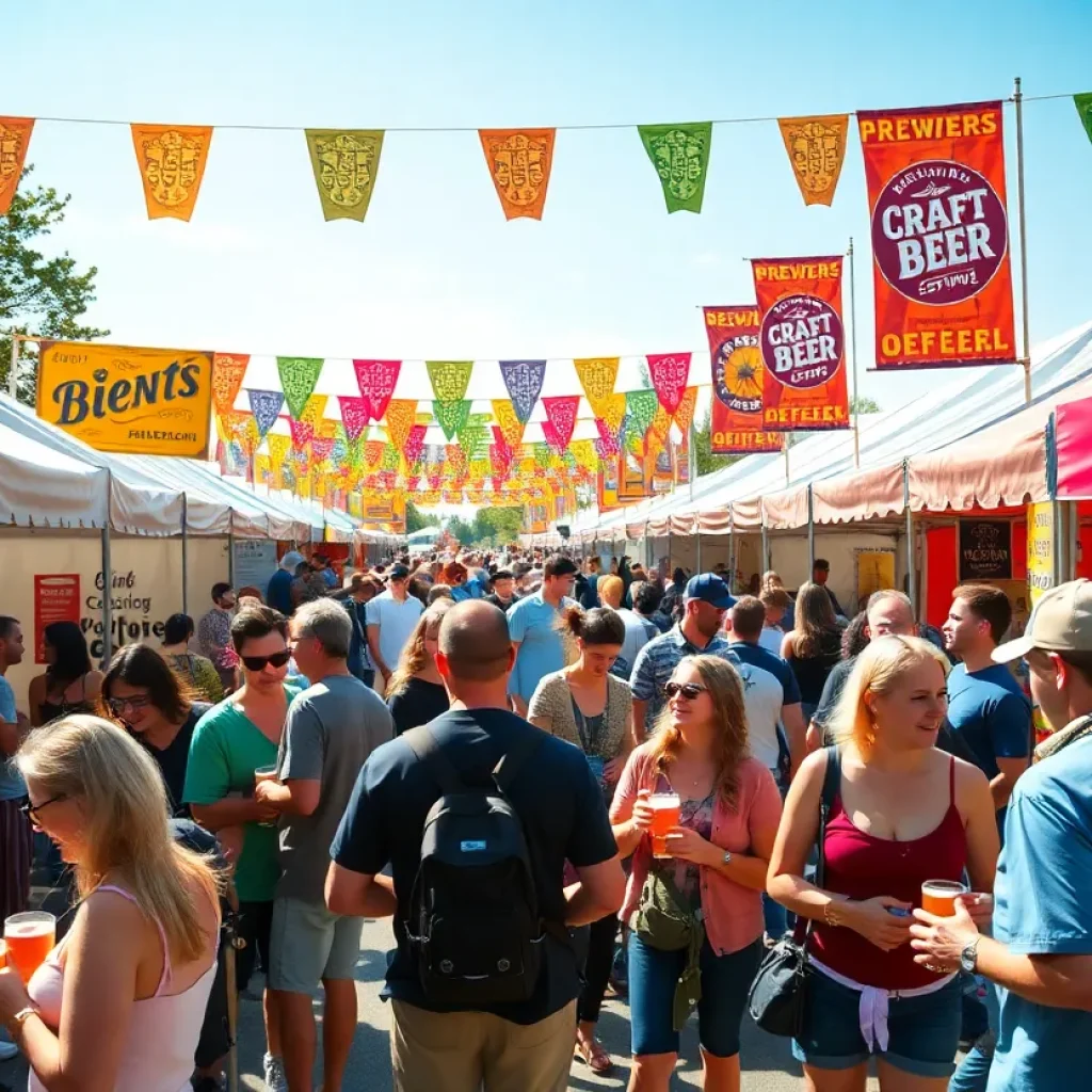 Attendees enjoying craft beer at the Craft Beer Con in San Diego.