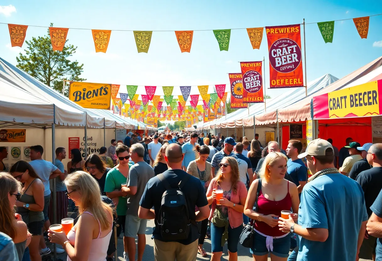 Attendees enjoying craft beer at the Craft Beer Con in San Diego.