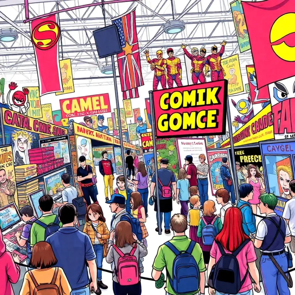 Dark Horse Comics booth at San Diego Comic-Con with fans and creators