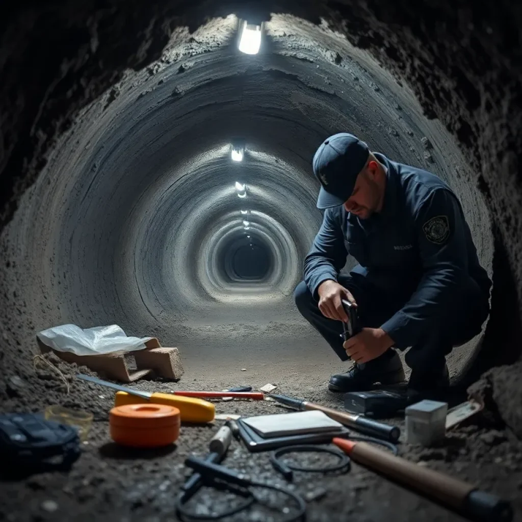 Underground tunnel utilized for drug smuggling investigations
