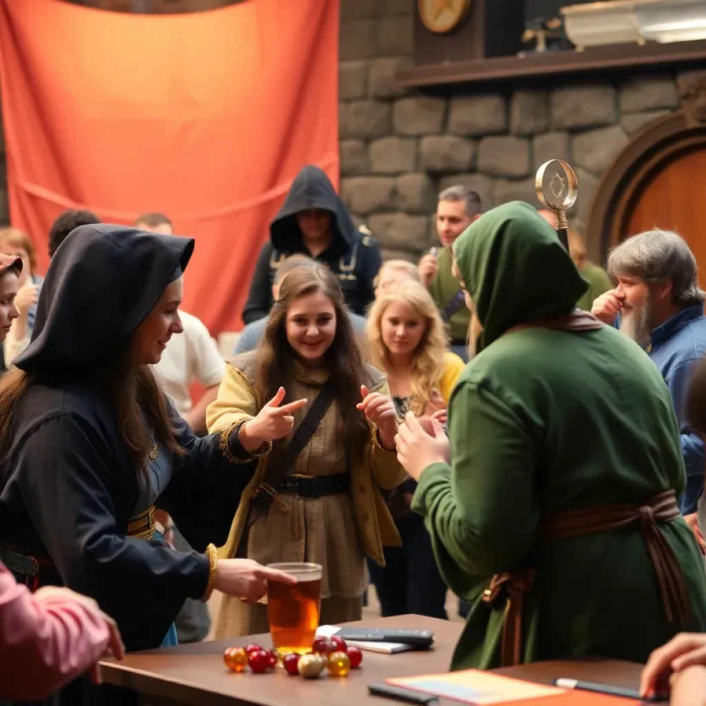 Audience participating in an interactive Dungeons & Dragons theater show