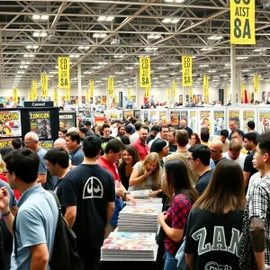 Fantagraphics booth at San Diego Comic-Con filled with comics and fans
