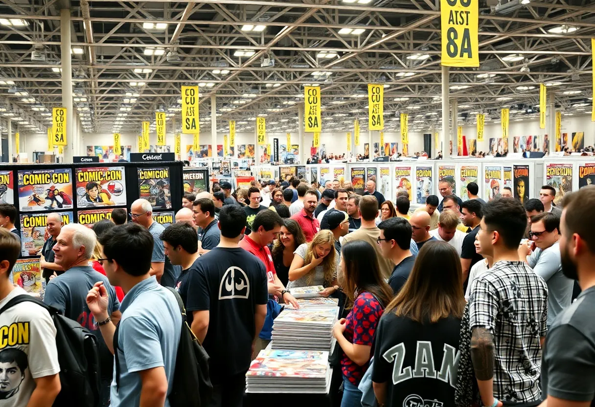 Fantagraphics booth at San Diego Comic-Con filled with comics and fans