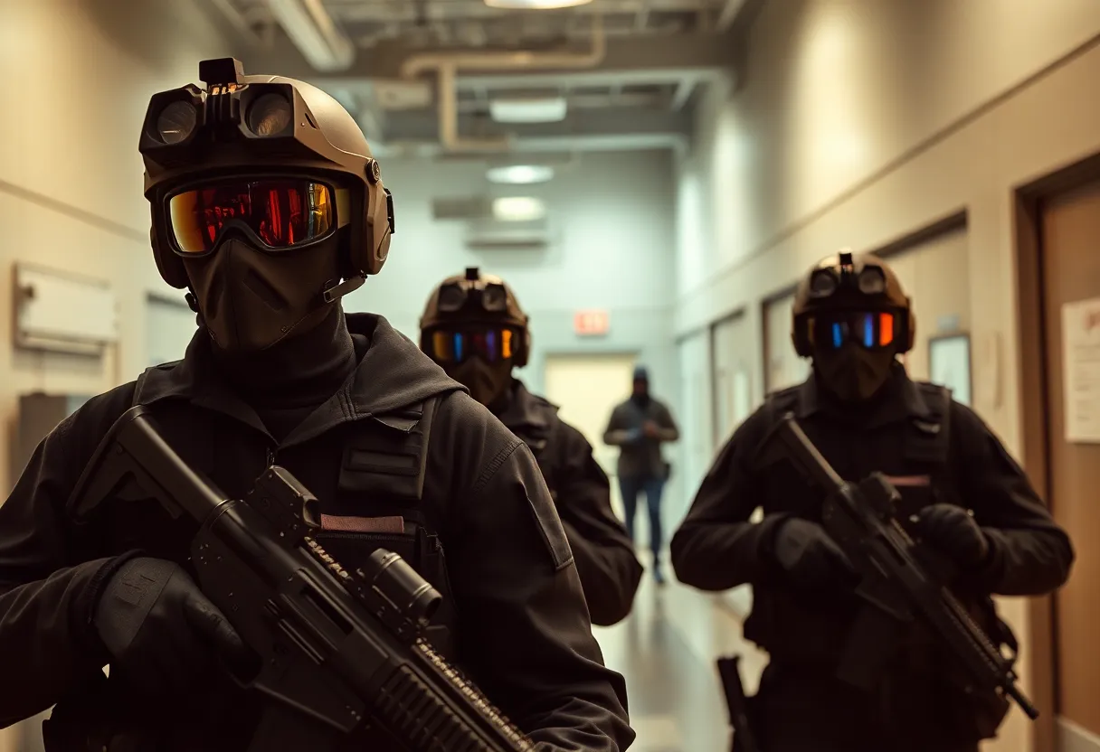 FBI agents conducting an investigation related to espionage.
