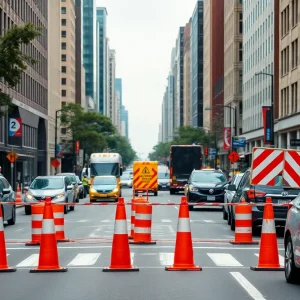 Traffic disruption due to construction on Genesee Avenue in San Diego