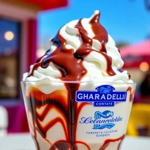Delicious Hot Fudge Sundae from Ghirardelli