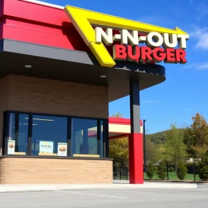 In-N-Out Burger restaurant in Tennessee surrounded by nature