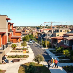 New housing developments in an urban San Diego area