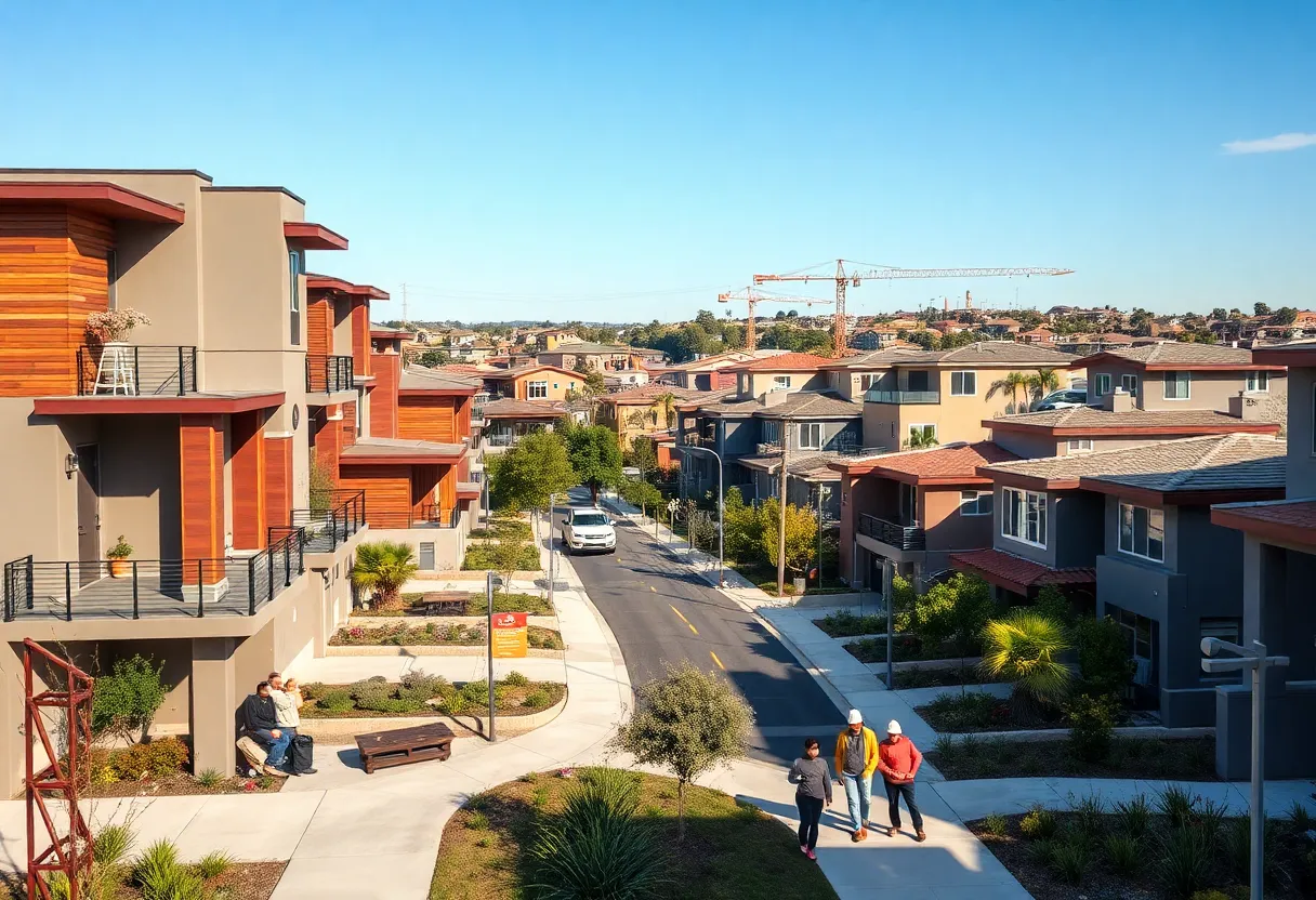 New housing developments in an urban San Diego area