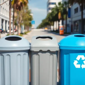 New recycling and trash bins in San Diego