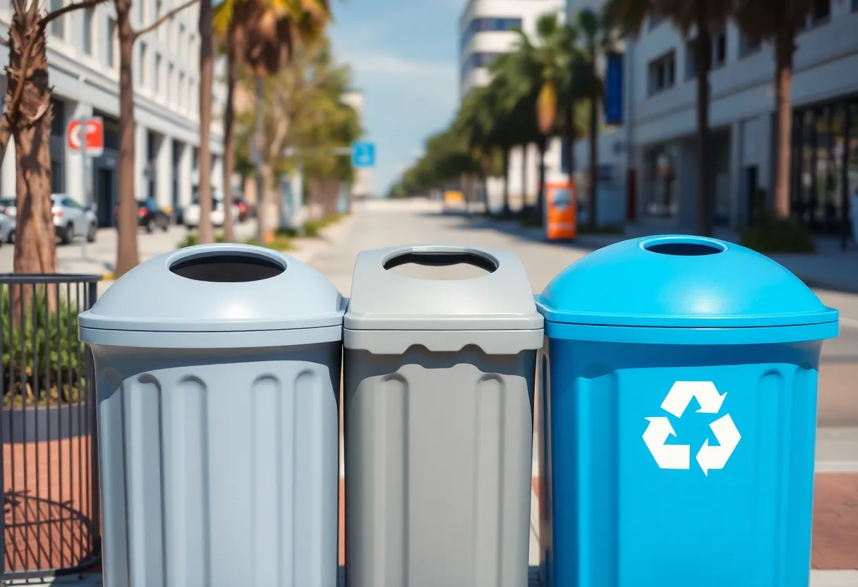 New recycling and trash bins in San Diego