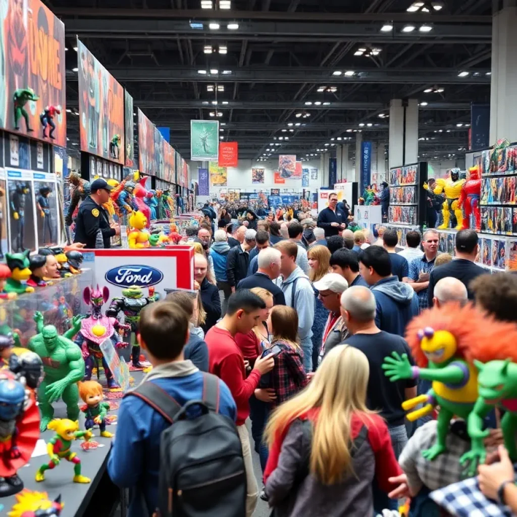 A collection of Pop Mart toys on display at San Diego Comic-Con.