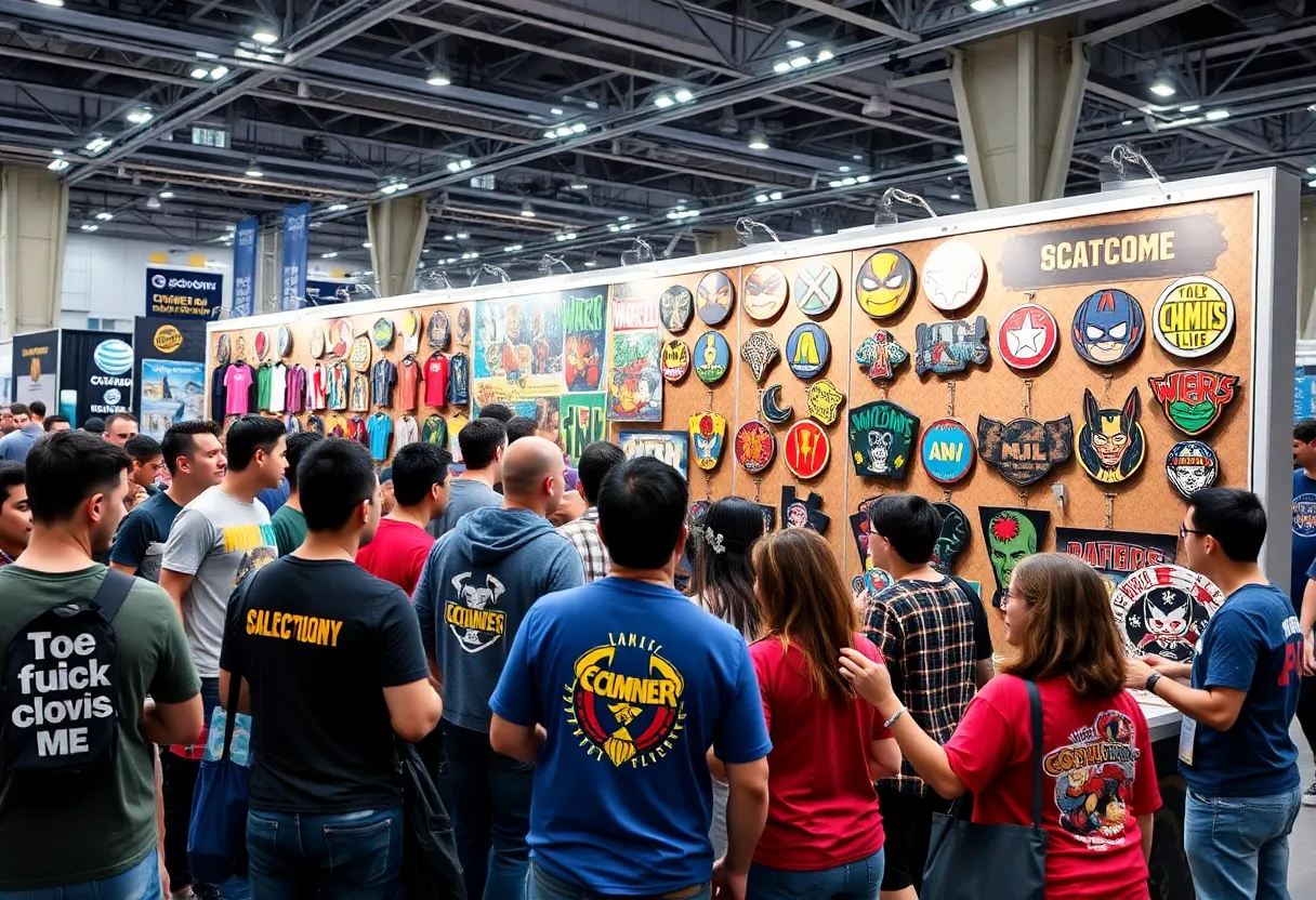 Merchandise booth at San Diego Comic-Con featuring Sam and Fuzzy products