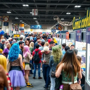 Colorful costumes and food stalls at San Diego Comic-Con