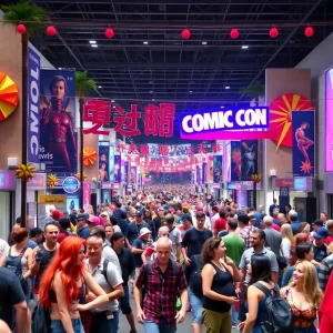 Crowd enjoying outdoor events at San Diego Comic-Con