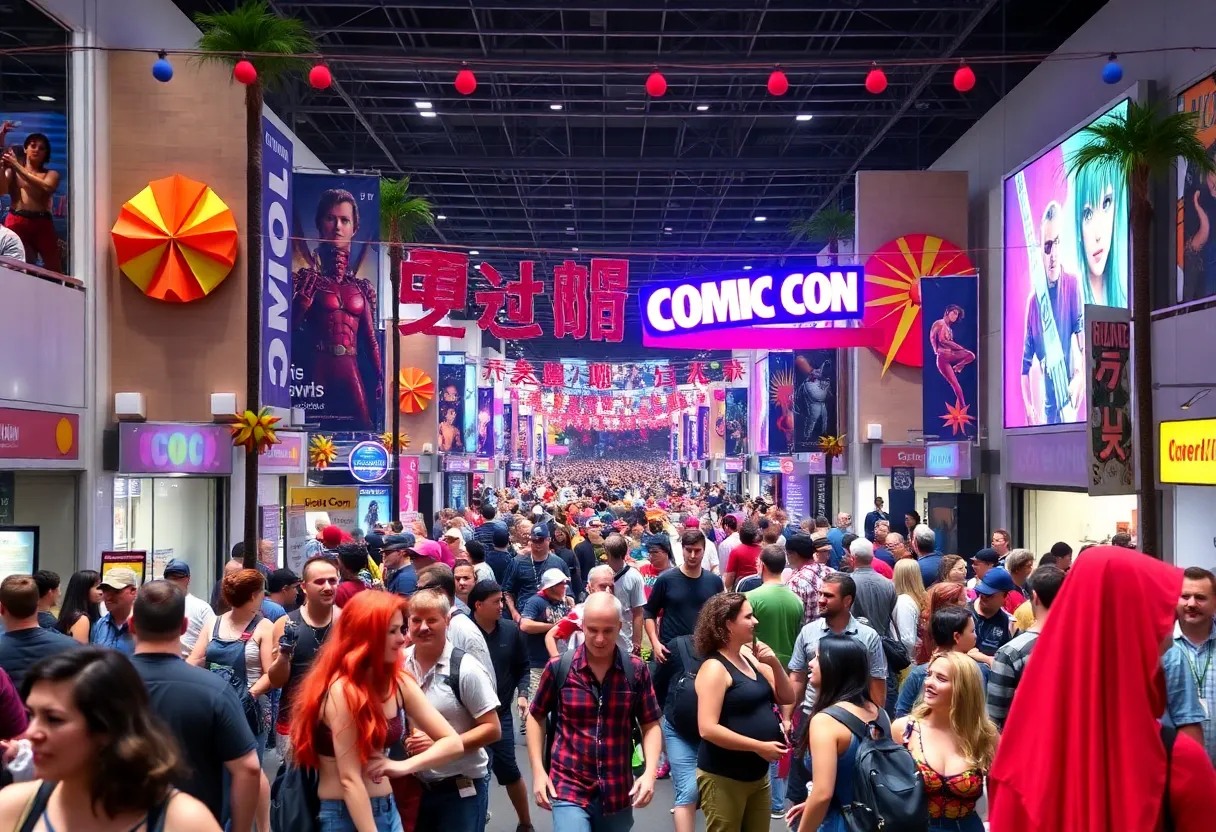 Crowd enjoying outdoor events at San Diego Comic-Con
