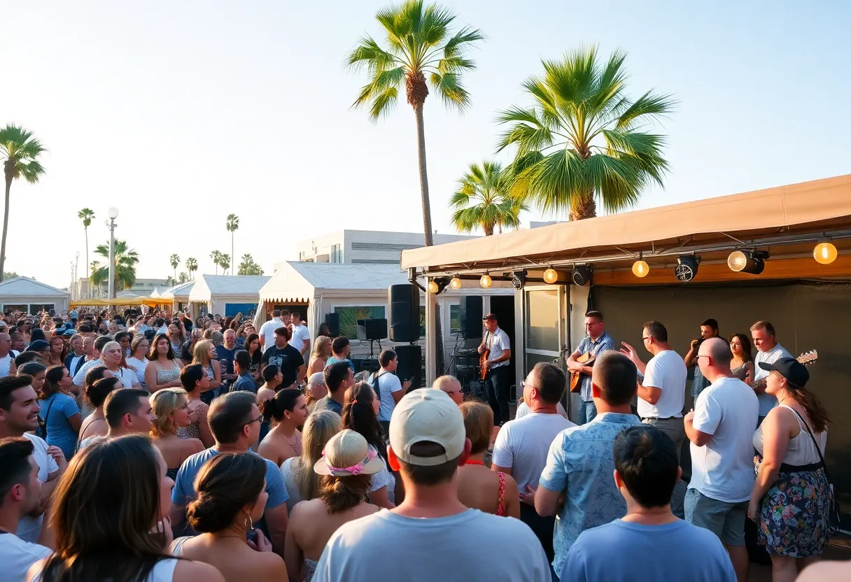 Vibrant outdoor concert in San Diego during summer