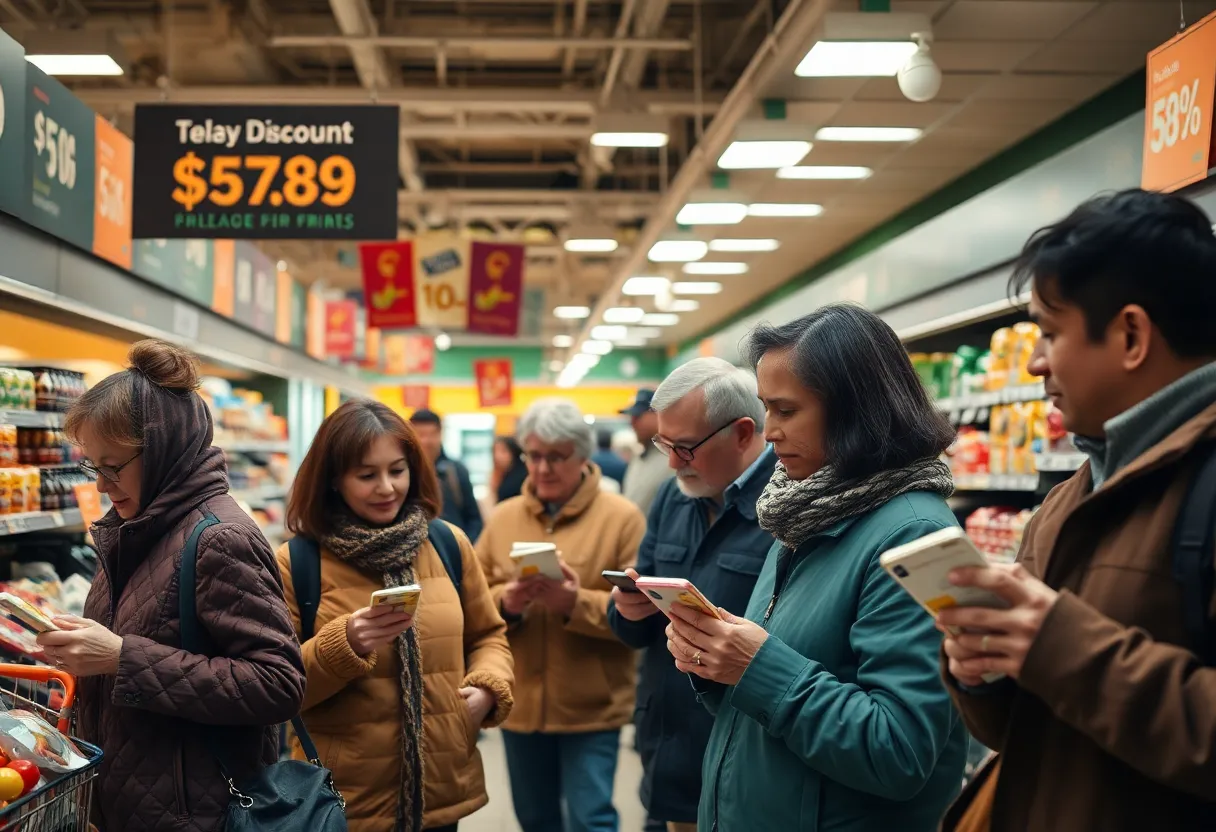 Grocery store showcasing digital coupons accessible to all customers