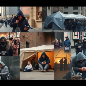 Volunteers assisting homeless individuals in San Diego