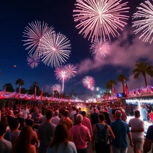 Fireworks lighting up the sky during Independence Day celebrations in San Diego