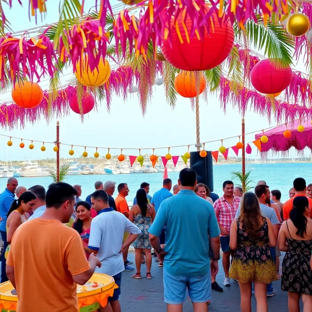 People enjoying the San Diego Parrot Head Club anniversary celebration with music and games