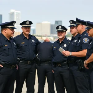Police officers in San Diego discussing pension enhancements