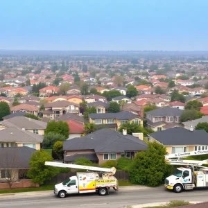 Utility trucks responding to power outages in San Diego neighborhoods